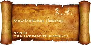 Kesztenbaum Ambrus névjegykártya