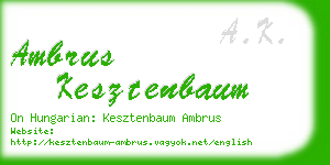 ambrus kesztenbaum business card
